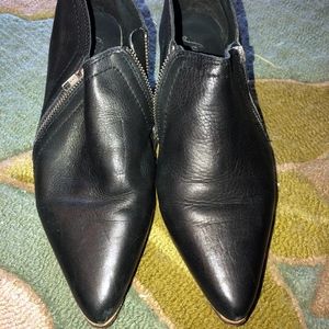 Free People double-zip leather point toe flat